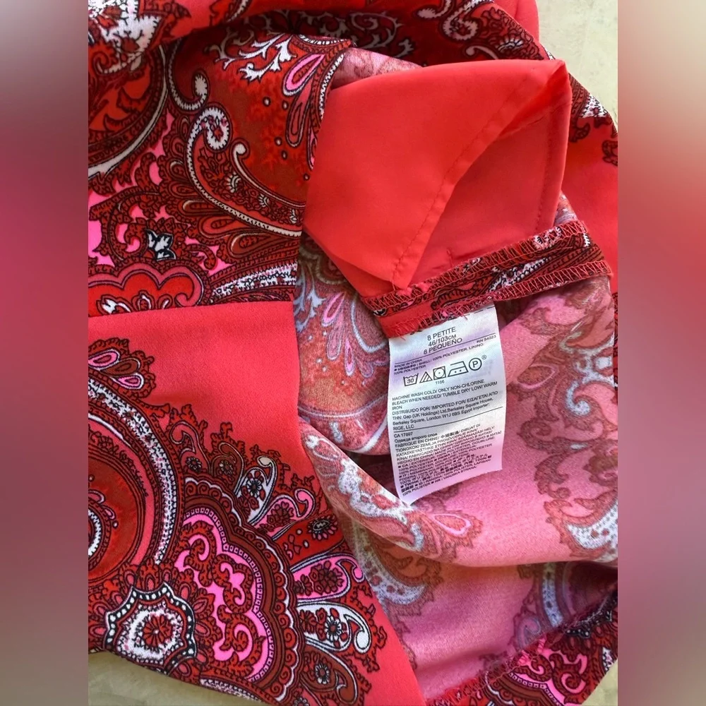 Banana Republic Women's SZ 8P Red Paisley Pattern Boho Romper/Jumpsuit‎ Lined